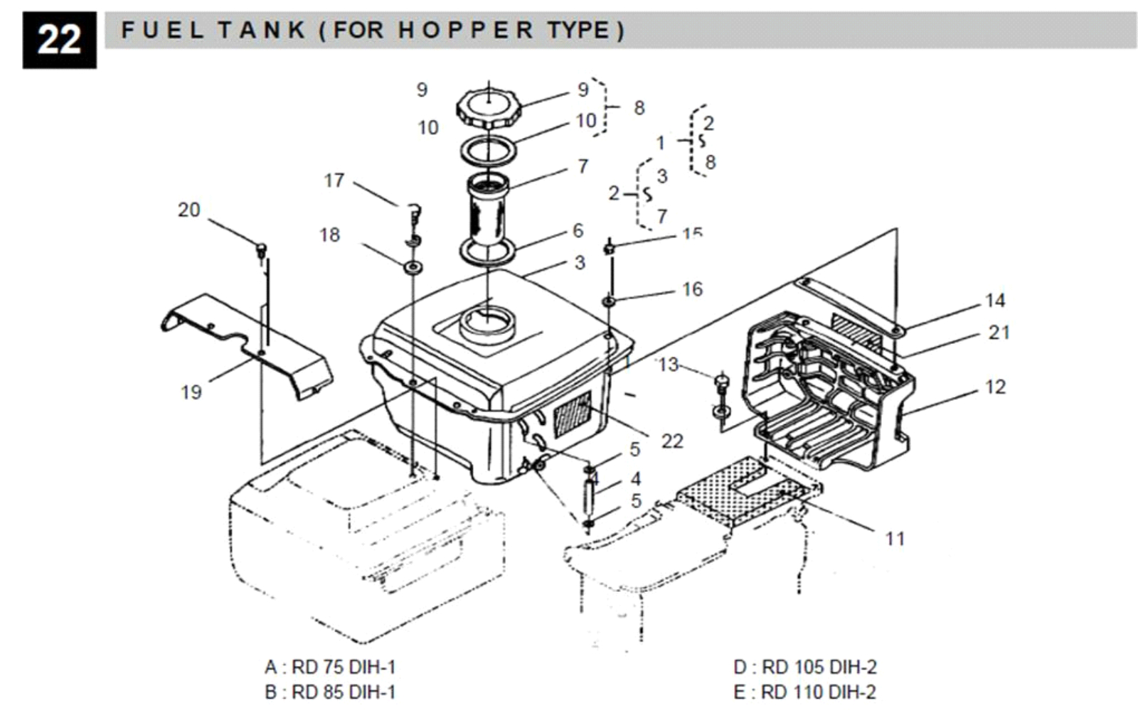 Fuel Tank : For Hopper Type