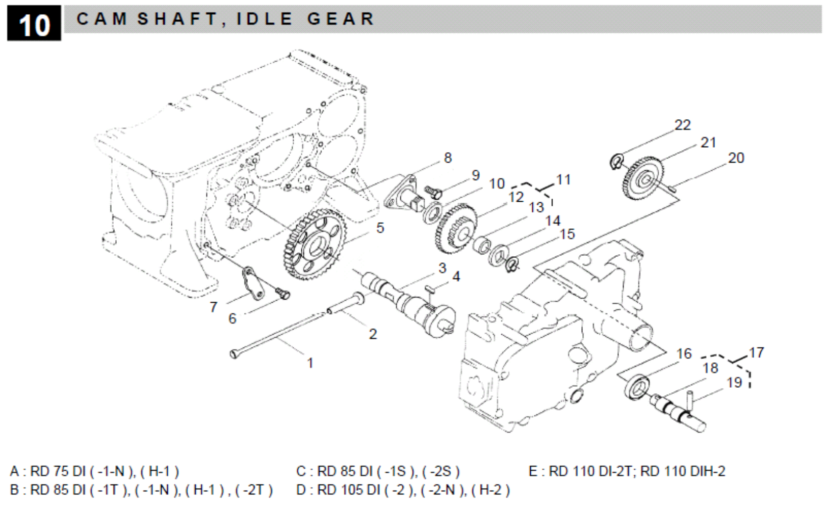 Camshaft : Idle Gear