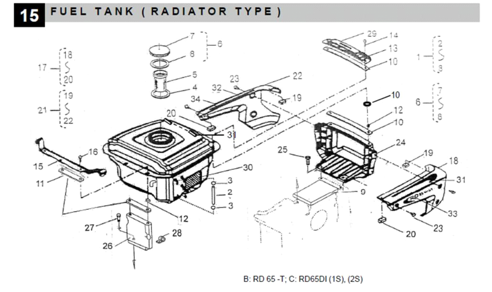 Fuel Tank : Radiator Type RD 65