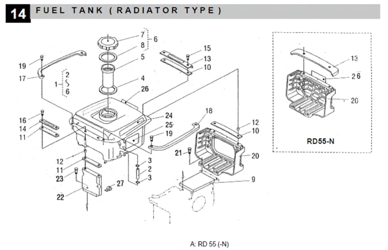 Fuel Tank : Radiator Type RD 55