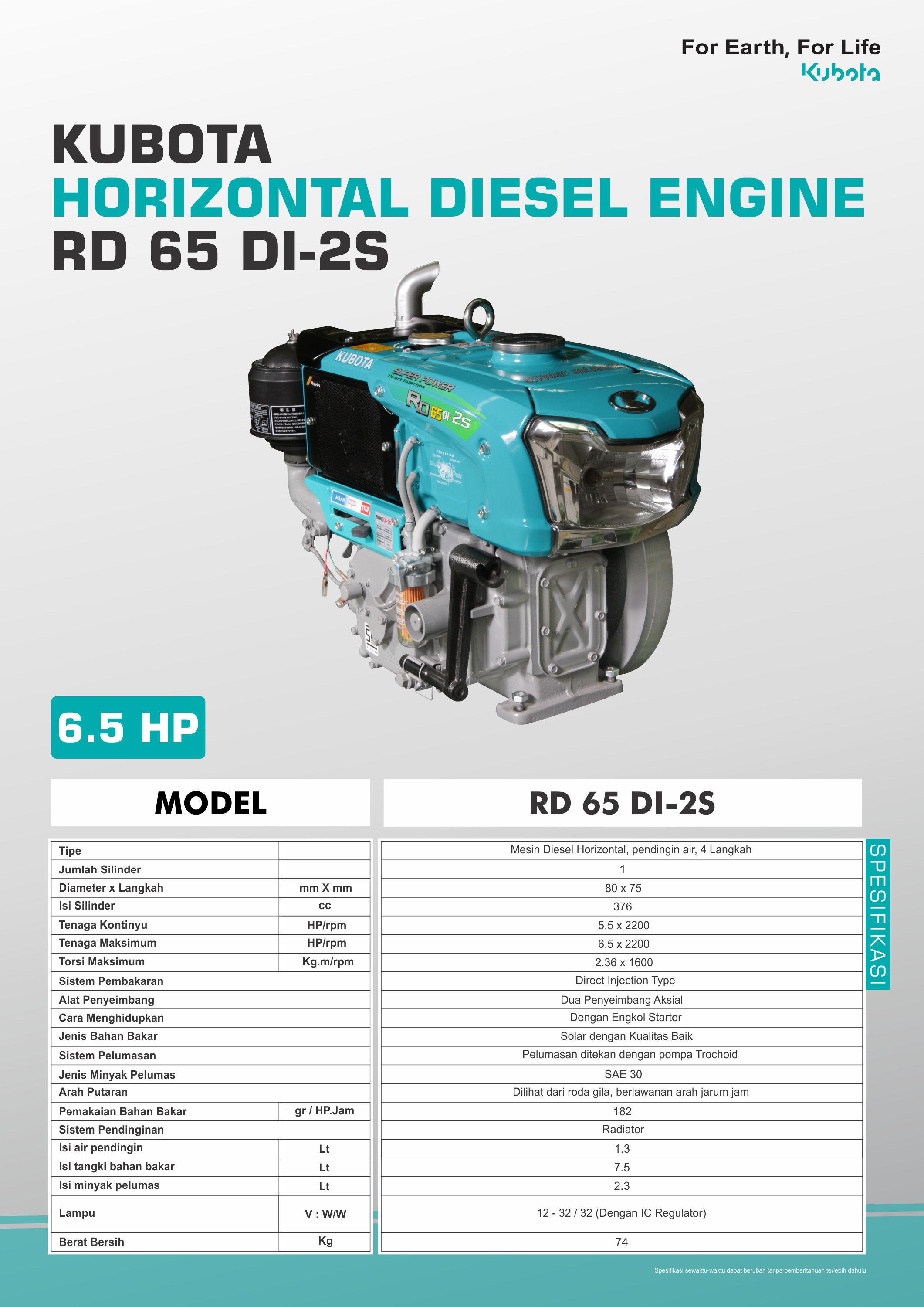 RD 65 DI 2S PT Kubota Indonesia PT Kubota Indonesia