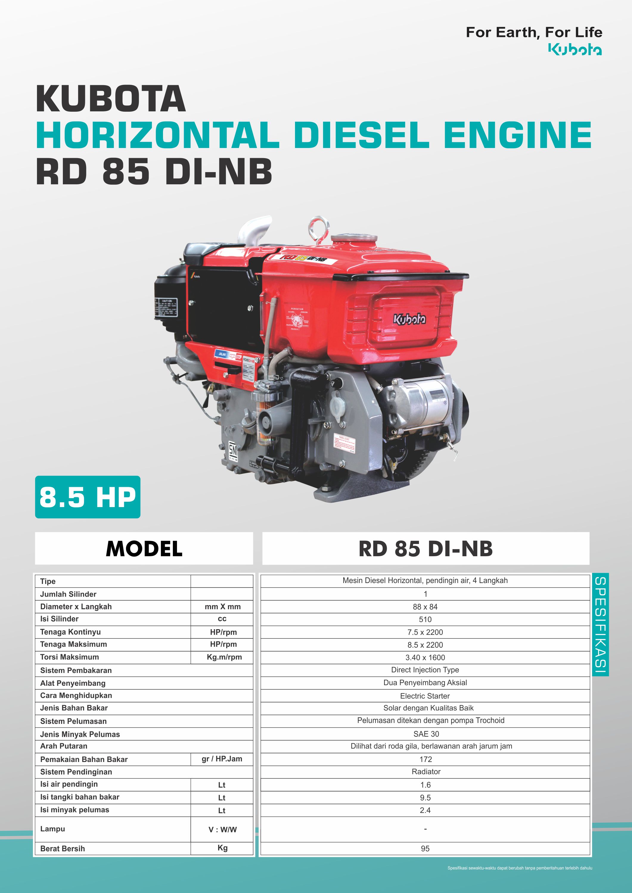 RD 85 DI NB PT Kubota Indonesia PT Kubota Indonesia