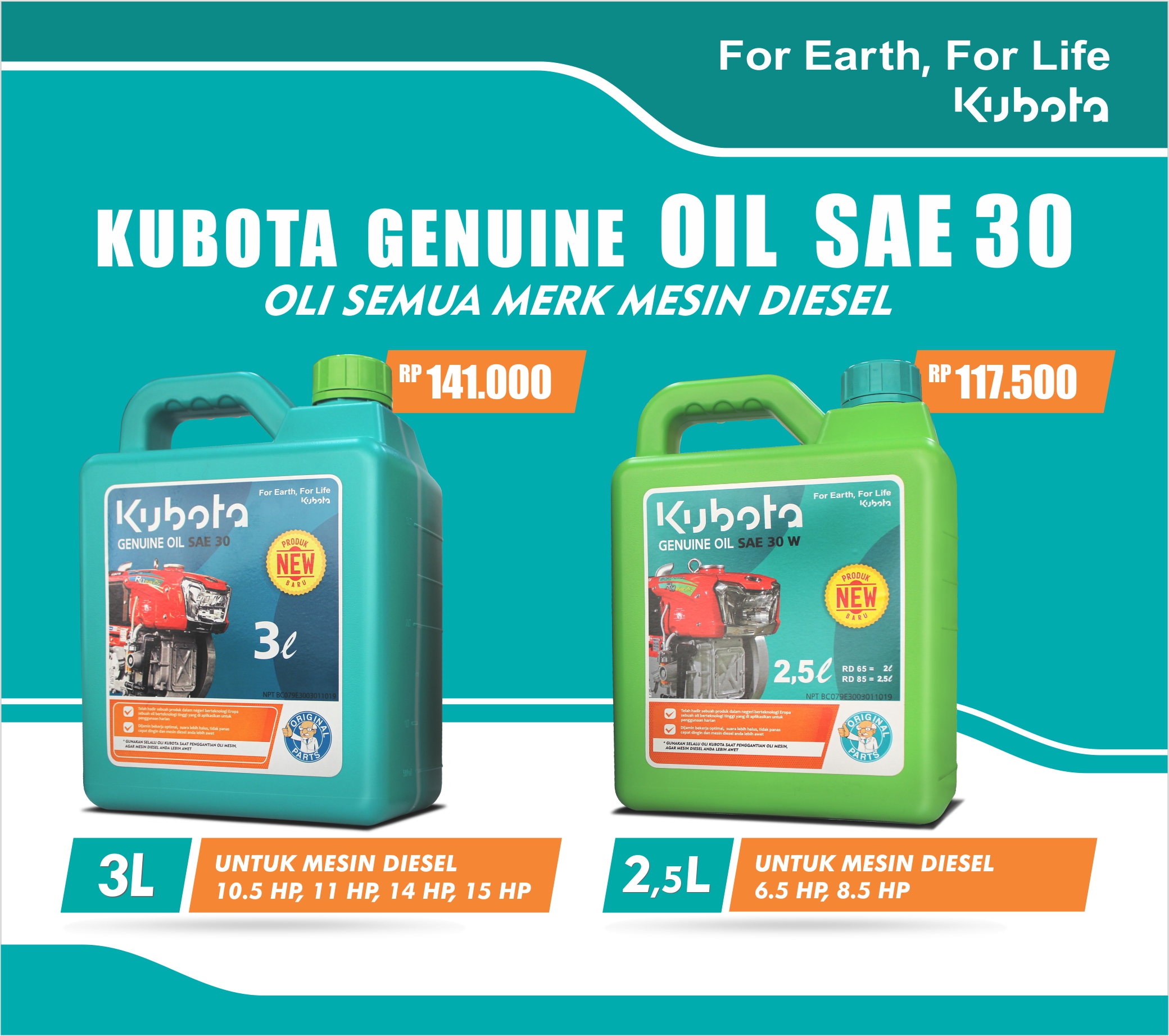 Kenapa harus memakai Kubota Genuine Oil PT Kubota 